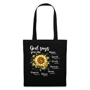 La foi chrétienne du tournesol prie Jésus - Sac en tissu - noir - Devant