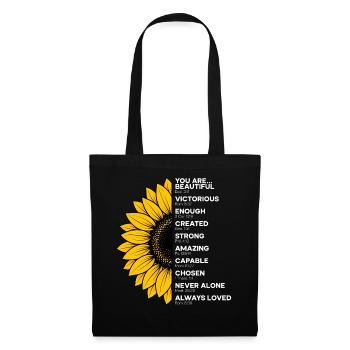 La foi chrétienne du tournesol prie Jésus - Sac en tissu - noir - Devant