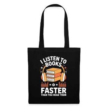 Listening Books Faster Than You Read - Stoffbeutel - Schwarz - Vorne