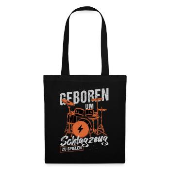 Geboren zum Schlagzeugspielen / Drummer - Stoffbeutel - Schwarz - Vorne