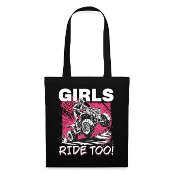 Quad ATV Woman Girl Four Wheeler - Tote Bag - black - Front