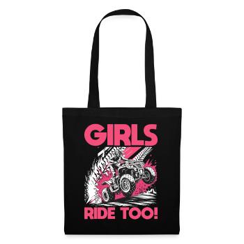 Quad ATV Woman Girl Four Wheeler - Tote Bag - black - Front