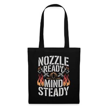 Fire Engineer Nozzle Ready Mind Steady Firefighter - Stoffbeutel - Schwarz - Vorne