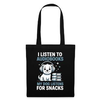 Fans de livres audio des chiens lisant un cadeau de lecture - Sac en tissu - noir - Devant