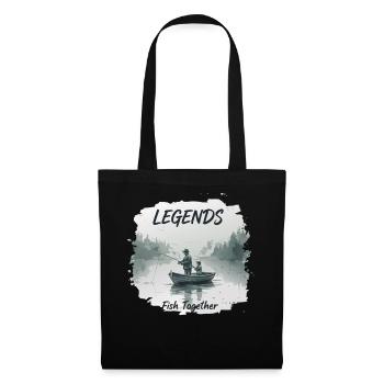 Légendes de la pêche Père Fils - Sac en tissu - noir - Devant