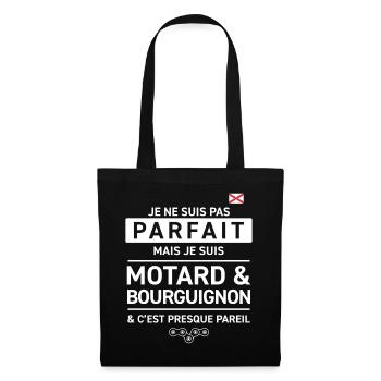 Je Ne Suis Pas Parfait Mais Je Suis Motard Bour... - Sac en tissu - noir - Devant