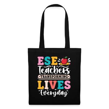 Geschenke für ESE-Lehrer - Stoffbeutel - Schwarz - Vorne