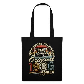Cadeau d’anniversaire vintage original de 1986 - Sac en tissu - noir - Devant