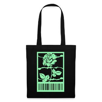 Gothic Rose Barbed Wire Barcode Urban Style - Tote Bag - black - Front