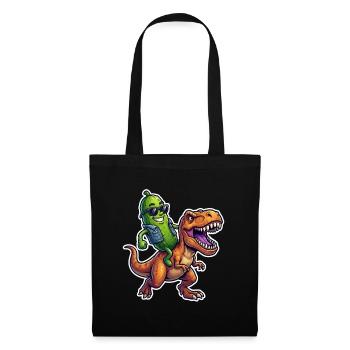 Un concombre aigre chevauche un dinosaure - Sac en tissu - noir - Devant