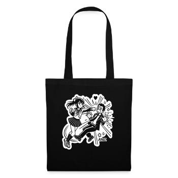 Scène de l’héroïne dans un manga anime - Sac en tissu - noir - Devant