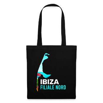 Nordsee Urlaub IBIZA FILIALE NORD Lustiges - Stoffbeutel - Schwarz - Vorne