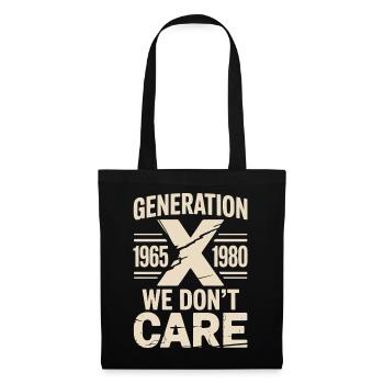 Generation X We Don’t Care Retro - Stoffbeutel - Schwarz - Vorne