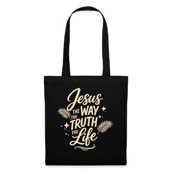 Verset biblique de Jésus, La voie de la vérité, la vie - Sac en tissu - noir - Devant