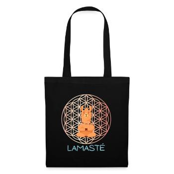 Lamasté – Lustiges Yoga Geschenk Spirituell - Stoffbeutel - Schwarz - Vorne