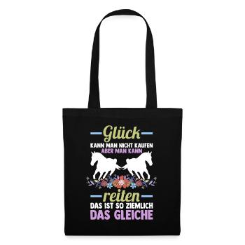 Reiten Pferdeliebhaber Reiterhof Pferde - Stoffbeutel - Schwarz - Vorne