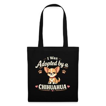 Adopted by Chihuahua | Chihuahua Dog Saying - Tote Bag - black - Front