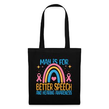 Mai est pour une meilleure prise de conscience de la parole et de l’audition - Sac en tissu - noir - Devant