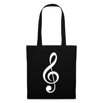 Musique style Clef Icon Love - Sac en tissu - noir - Devant