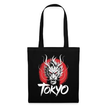 Tokyo Dragon T-Shirt Japan Drache Samurai Style - Stoffbeutel - Schwarz - Vorne