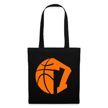 NR. 7 BASKETBALL NUMMER 7 BASKETBALL 7. GEBURTSTAG - Stoffbeutel - Schwarz - Vorne