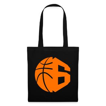 NR. 6 BASKETBALL NUMMER 6 BASKETBALL 6. GEBURTSTAG - Stoffbeutel - Schwarz - Vorne