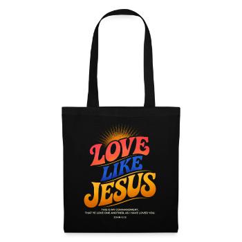 T-shirt Jésus : Amour comme Jésus Cadeau chrétien - Sac en tissu - noir - Devant