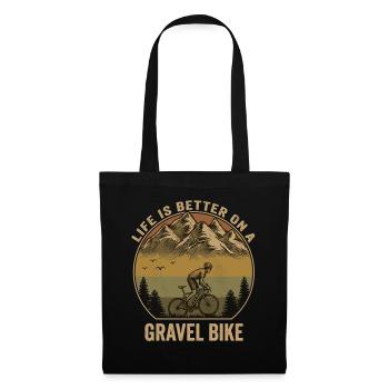 Gravel Bike Mountains Aventure à vélo rétro - Sac en tissu - noir - Devant