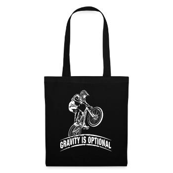 BMX Dirt Jump Gravitiy Is Optional Bike Jump - Tote Bag - black - Front