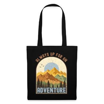 Camping, camping, camping, montagnes nature en plein air - Sac en tissu - noir - Devant