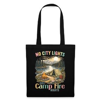 Camping, camping, camping, montagnes nature en plein air - Sac en tissu - noir - Devant