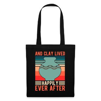 Artist Painter Graphic And Clay Lived Happily Ever - Stoffbeutel - Schwarz - Vorne