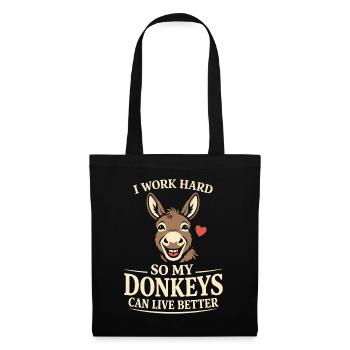 Donkey Lover Donkey Funny Donkey Farm Animal - Tote Bag - black - Front