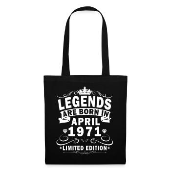 Cadeau d’anniversaire d’avril 1971 rétro avril 1971 - Sac en tissu - noir - Devant
