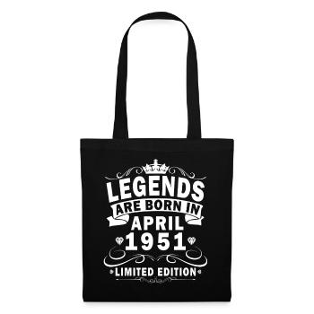 75th Birthday Gift Husband Original April 1951 - Tote Bag - black - Front