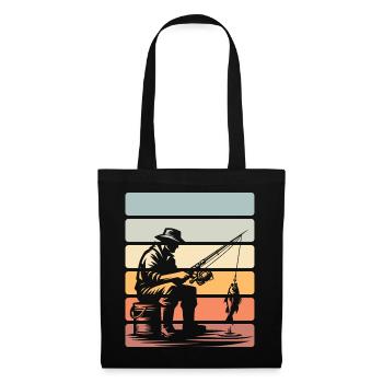 Pêcheurs à la ligne - Sac en tissu - noir - Devant