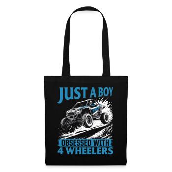 UTV Off Road Boy Men 4 Wheeler Side by side - Tote Bag - black - Front