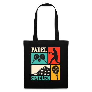 Padel Sport PLAY PADEL Lustiges - Stoffbeutel - Schwarz - Vorne