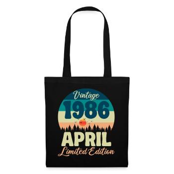 Anniversaire 40 ans Avril 1986 Cadeau Vintage - Sac en tissu - noir - Devant
