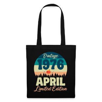 Anniversaire 50 ans Avril 1976 Cadeau Vintage - Sac en tissu - noir - Devant