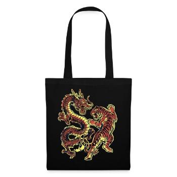 Dragon et Chinois Tigre - Sac en tissu - noir - Devant