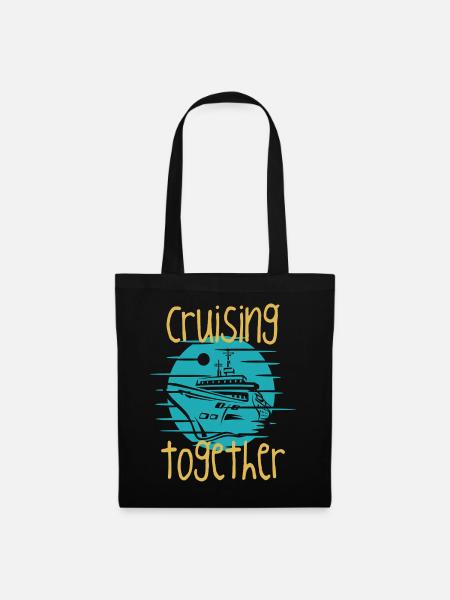 Cruising Together Boat Graphic - Tote Bag - black