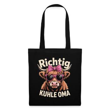 Muttertag Richtig Kuhle Oma - Beste Großmutter - Stoffbeutel - Schwarz - Vorne