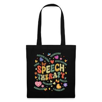 Sprachtherapie Groovy SLP Therapeut Retro Vintage - Stoffbeutel - Schwarz - Vorne