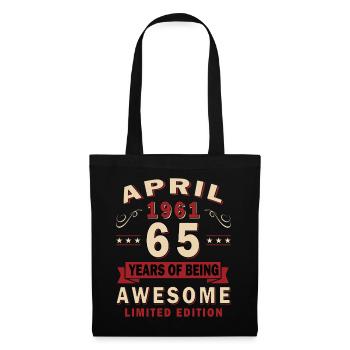 Cadeau pour le 65e anniversaire : Mari Voiture Vintage avril 1961 - Sac en tissu - noir - Devant