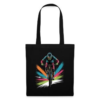 MTB farbiges Mountainbike Design für Jungen - Stoffbeutel - Schwarz - Vorne