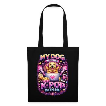 Mon chien regarde la K-pop avec moi - Sac en tissu - noir - Devant