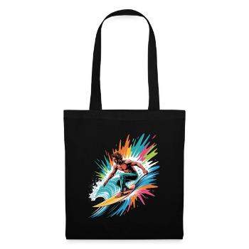 Colorful Surfer Watercolors Splashes Graffiti - Tote Bag - black - Front