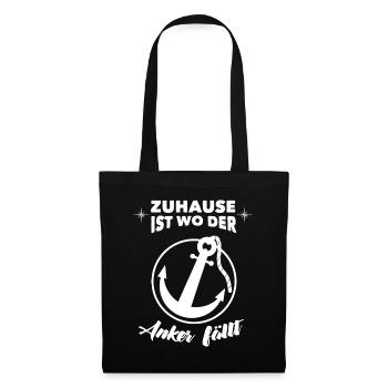 Zuhause ist wo der Anker fällt / Segeln - Stoffbeutel - Schwarz - Vorne