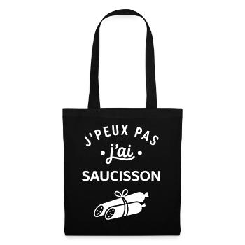 J'peux pas j'ai saucisson - Sac en tissu - noir - Devant